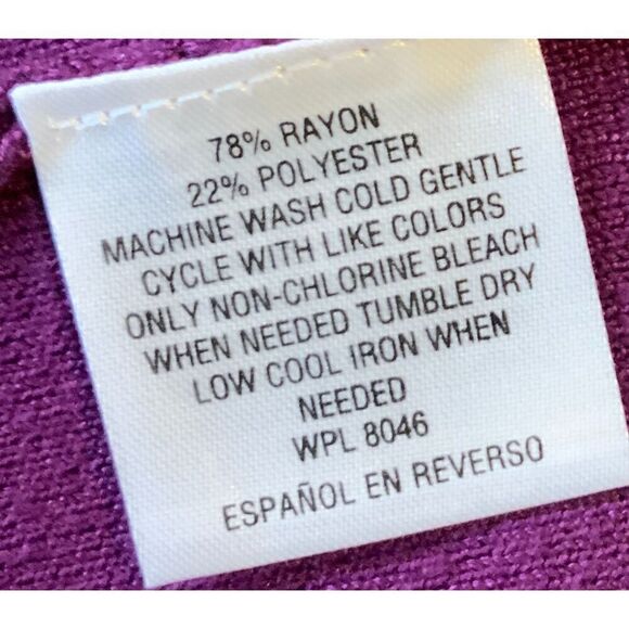 JM Collection Purple Embellished 3/4 Sleeve Cardigan Sz Petite Sm Classy Glam - Picture 12 of 12